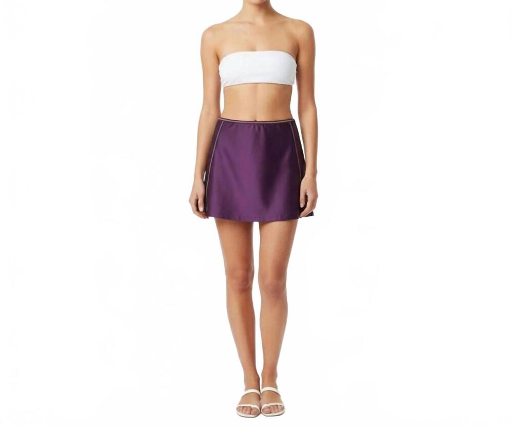 NEW RALPH LAUREN contrast thread swimsuit cover mini skirt in purple